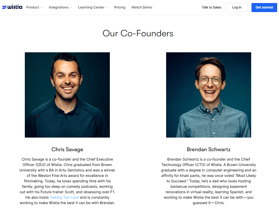 meet the team page Wistia