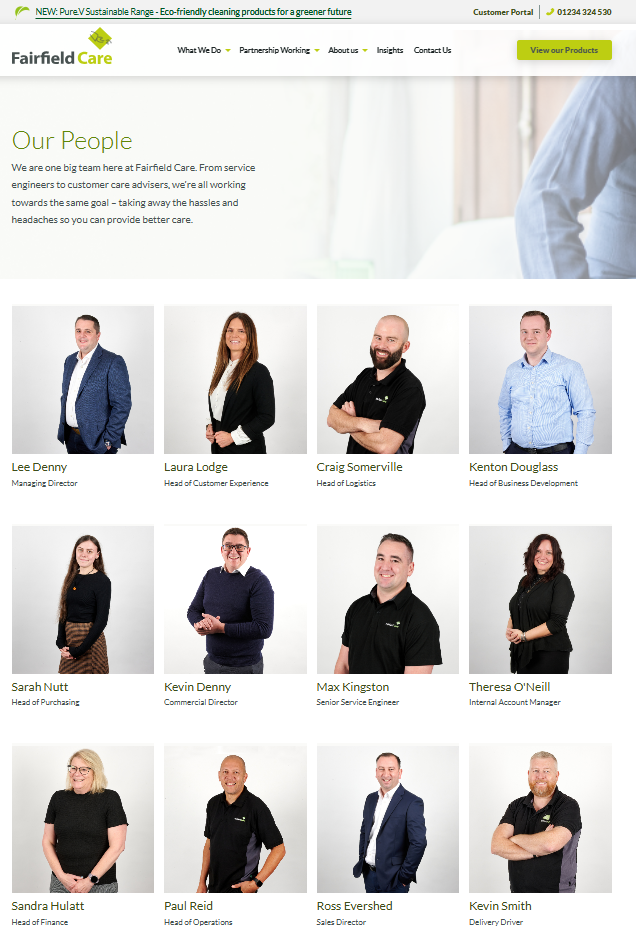care home meet the team page